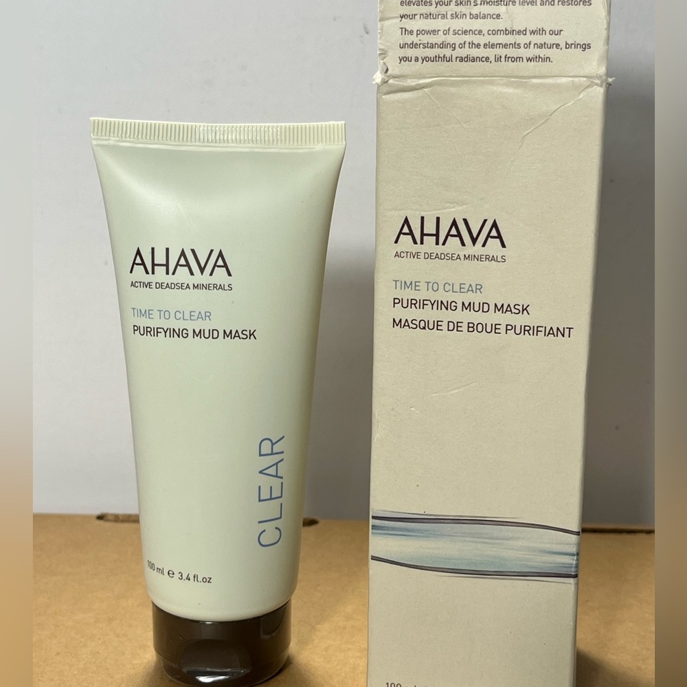 AHAVA active dead sea minerals time to clear purifying mud mask NIB 3.4 fl oz